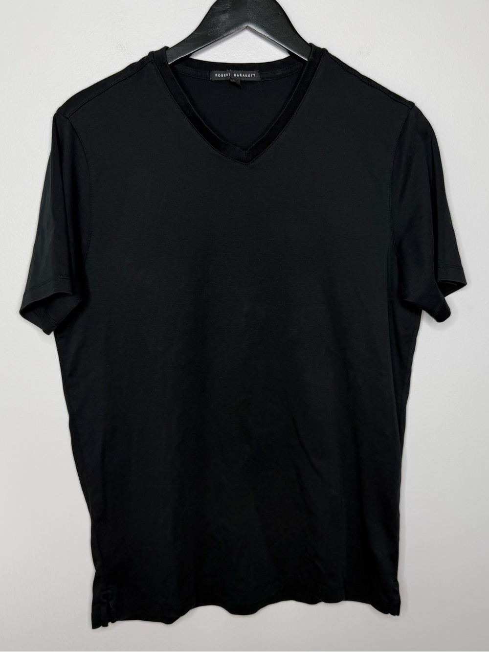 Robert Barakett Georgia V-Neck Black Pima Cotton T-Shirt Men’s Large